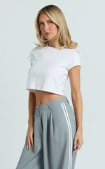 Danzel Top - Boxy Fit Cap Sleeve Crop Top in White