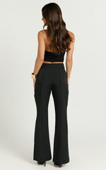 Roschel Pants - High Waisted Flared Pants in Black