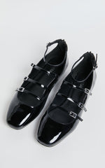 Therapy - Odile Mary Jane Flat Shoes in Black Patent
