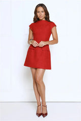 Good Outfit Day Tweed Mini Dress Red